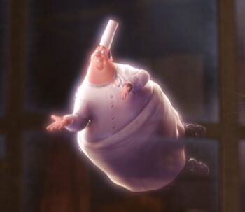 Ghostly image of Auguste Gusteau, a chef from the film Ratatouille.