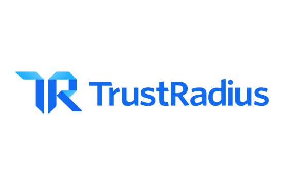 The TrustRadius logo, a stylized 'TR' followed by the word 'TrustRadius'. The stylized 'TR' appears to be made of a folded blue ribbon. One side of the ribbon is a light blue, the other side is a dark blue. The visual contrast from the two colors gives the logo an illusory depth, as if it was three-dimensional. The word 'TrustRadius' itself is formed from standard letters in a dark blue.